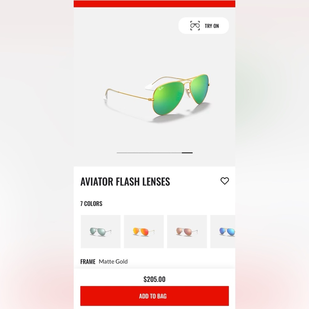 Rayban AVIATOR FLASH LENSES